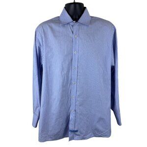 English Laundry Mens Blue Shirt Long Sleeve Sz 16.5 32/33